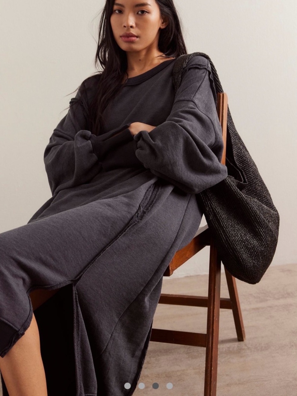 We The Free Charcoal High-Low Sweatshirt Dress - Picture 3 of 8